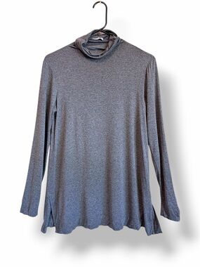 Kinross mockneck Tunic Dress, flowy and stretchy, long sleeve, grey size M